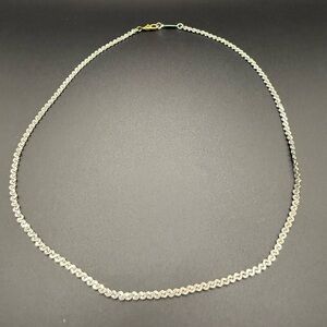 Monet Silver Tone Herringbone Necklace